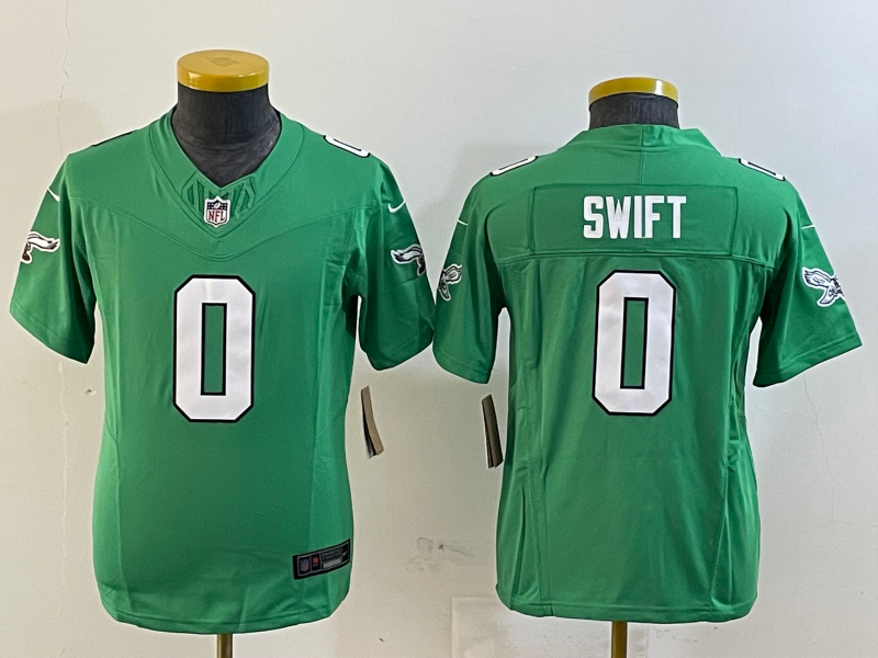 Youth 2025 Philadelphia Eagles #0 Swift green Nike NFL jersey style 333->youth nfl jersey->Youth Jersey
